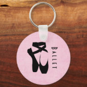 ブラックバレエシューズアンポインテ キーホルダー (正面)