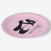 ブラックバレエシューズアンポインテ ペーパープレート (アングル)