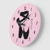 ブラックバレエシューズアンポインテ ラージ壁時計 (傾斜)