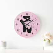 ブラックバレエシューズアンポインテ ラージ壁時計 (ホーム)