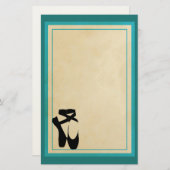 ブラックバレエシューズアンポインテ 便箋 (正面/裏面)