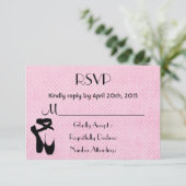 ブラックバレエシューズアンポインテRSVP 出欠カード (スタンド正面)