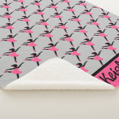 ブラックバレリナシルエットパーソナライズされた シェルパブランケット (3/4)