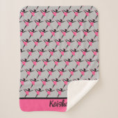 ブラックバレリナシルエットパーソナライズされた シェルパブランケット (正面)