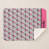 ブラックバレリナシルエットパーソナライズされた シェルパブランケット (正面(横))