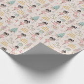 ブラックバレリナパーソナライズされたくるみ割り ラッピングペーパー (角)