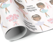 ブラックバレリナパーソナライズされたラッピング紙 ラッピングペーパー (ロールコーナー)