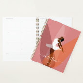 ブラックバレリモダンナ名ミニマルイラストレーション プランナー手帳 (ディスプレー)