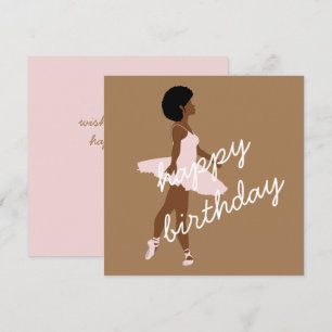ブラックバレリーナアフロバレエダンサー誕生日カード