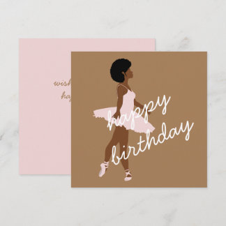 ブラックバレリーナアフロバレエダンサー誕生日カード