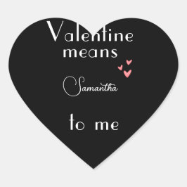 ブラックバレンタインデーカスタマイズ名スタンプ ハートシール