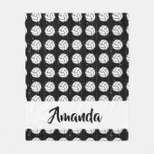 ブラックバレーボール木床パターン（の模様が）ある フリースブランケット (正面)