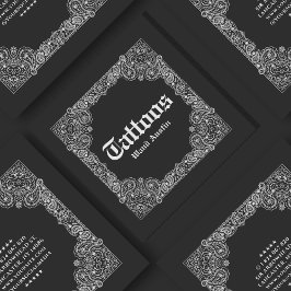 ブラックバンダナペイズリータトオススクエアビジネスカード スクエア名刺