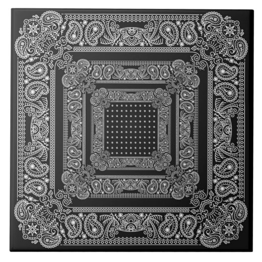 ブラックバンダナラマツーバンダナ タイル (正面)