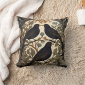 ブラックバーズウィリアムモリスインスパイア クッション (ブランケット)