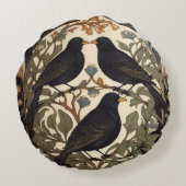 ブラックバーズウィリアムモリスインスパイア ラウンドクッション (裏面)