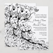 ブラックバーズ＆スワールズ＃8 ウェディング招待状 招待状 (正面/裏面)