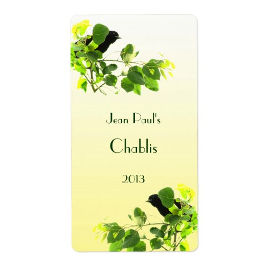 ブラックバードのワインラベル ラベル (正面)