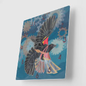 ブラックバードの出現の時 スクエア壁時計 (傾斜)