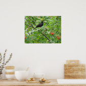 ブラックバードアンドベリープリント ポスター (キッチン)