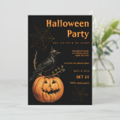 ブラックバードオレンジジャックランタンハローウィンパーティ 招待状 (スタンド正面)