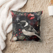 ブラックバードクリスマス クッション (ブランケット)
