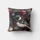 ブラックバードクリスマス クッション (正面)