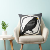 ブラックバードスタイル化イラストレーション クッション (椅子)
