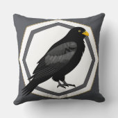 ブラックバードスタイル化イラストレーション クッション (裏面)