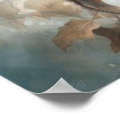 ブラックバードマグパイバードアートプリントポスター ポスター (角)