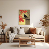 ブラックバードメランピッタと紅葉 ポスター