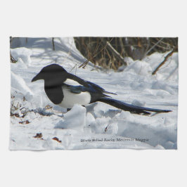 ブラックバードロッキーマウンテンのマグパイキッチンタオル キッチンタオル