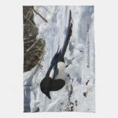 ブラックバードロッキーマウンテンのマグパイキッチンタオル キッチンタオル (縦)