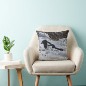 ブラックバードロッキーマウンテンマグパイ角枕 クッション (椅子)