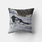 ブラックバードロッキーマウンテンマグパイ角枕 クッション (裏面)