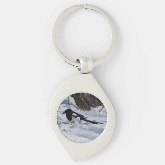 ブラックバードロッキーマウンテンマッコピアメタルキーチェーン キーホルダー (正面)