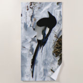 ブラックバードロッキーマウンテンマッピービーチタオル ビーチタオル (正面)