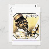 ブラックバードヴィンテージシガーボックスアート ポストカード (正面/裏面)