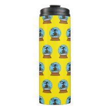 ブラックバード歌唱のスノーグローブ