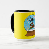 ブラックバード歌唱のスノーグローブ マグカップ (正面左)