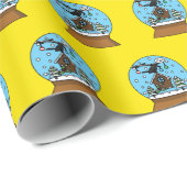 ブラックバード歌唱のスノーグローブ ラッピングペーパー (ロールコーナー)