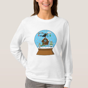 ブラックバード歌唱のスノーグローブ Tシャツ