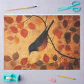 ブラックバード紅葉アートワークの切り離し 薄葉紙 (クラフト)