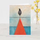 ブラックバード誕生日 カード (黄色い花)