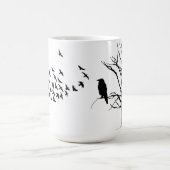 ブラックバード・カラスまたはラヴェンス コーヒーマグカップ (中央)