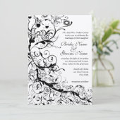 ブラックバード&スワール#8結婚式招待状 招待状 (スタンド正面)