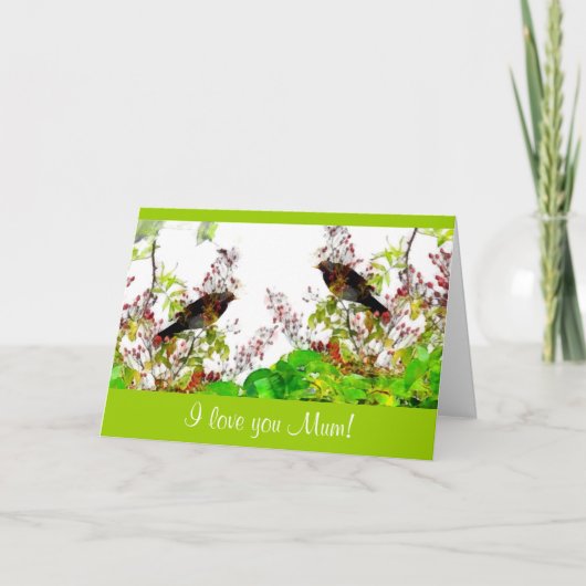 ブラックバード&ローズヒップマザーズデイカード カード (正面)