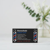 ブラックバーバー ポール サロン ブランディング デザイン 名刺 (スタンド正面)