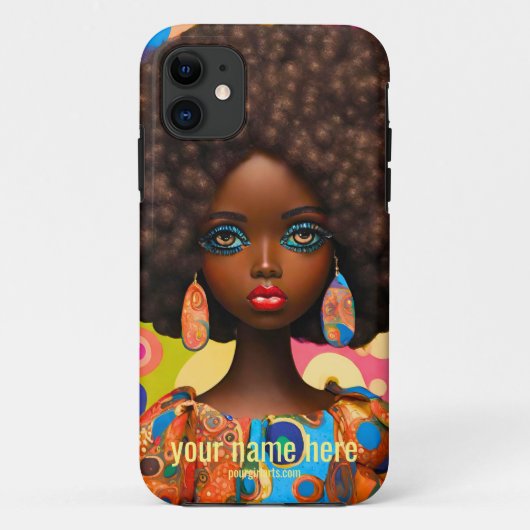 ブラックバービーサイケデリックドールBIG AFRO 60のスタイル Case-Mate iPhoneケース (裏面)