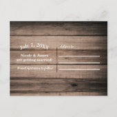ブラックバーンドブラウン素朴ウッド結婚式の日付を保存 案内ポストカード (裏面)